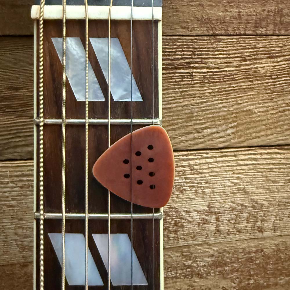 Hand-Finished FlexGrip® Picks - .85mm Honky Tonk Guitar Pick - Saddle Brown