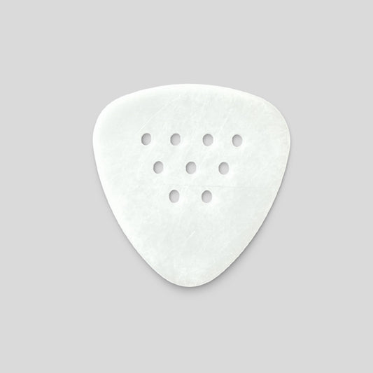woodtone-white-rounded-teardrop-guitar-pick-front