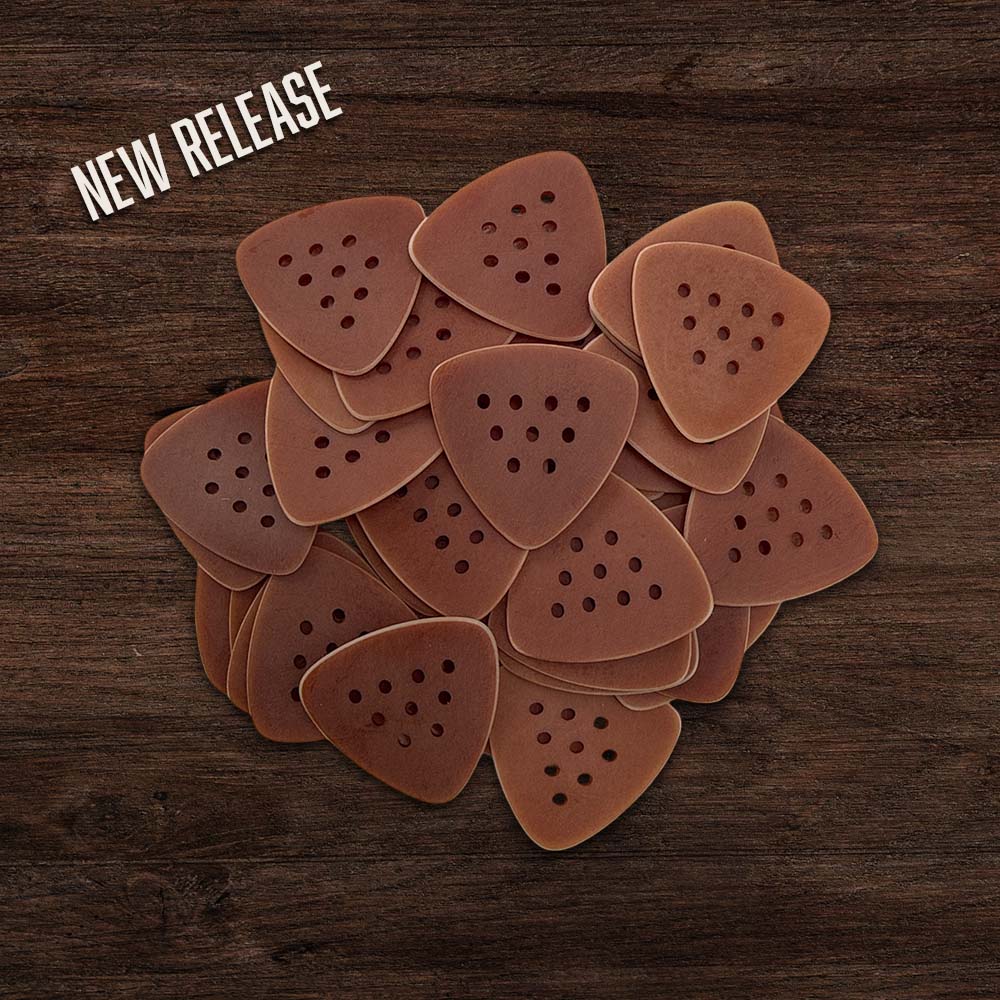 Hand-Finished FlexGrip® Picks - .85mm Honky Tonk Guitar Pick - Saddle Brown