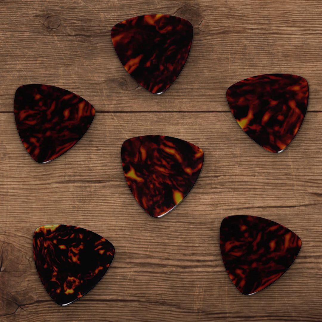 large-triangle-guitar-picks-woodtone-vintage-tone-6-pack-tortoise