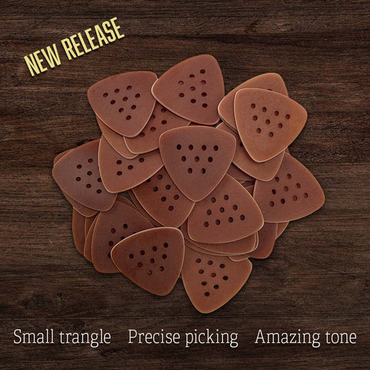 Hand-Finished FlexGrip® Picks - Small Triangle HT - Saddle Brown